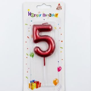 Number Candle Red - 5
