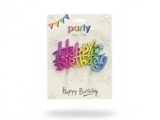 Happy Birthday სანთელი ფერადი