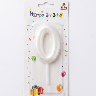 Number Candle White - 0