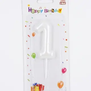 Number Candle White - 1