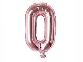 Helium Balloon Number Rose Gold 0 .