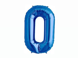 Helium Balloon Number Blue 0