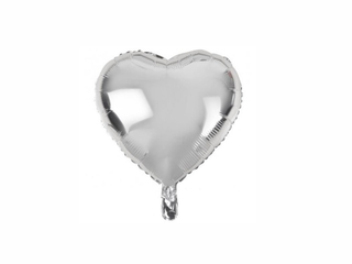 Helium Balloon Heart Silver