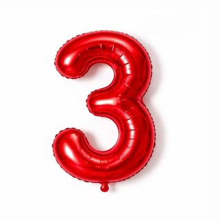 Helium Balloon Number Red -3.  (32inch)