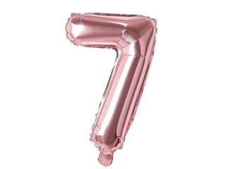 Helium Balloon Number Rose Gold 7