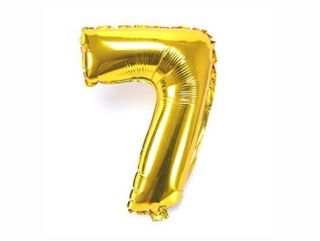 Helium Balloon Number Gold - 7.  (32inch)