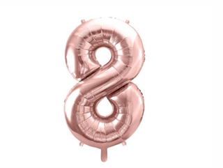 Helium Balloon Number Rose Gold 8