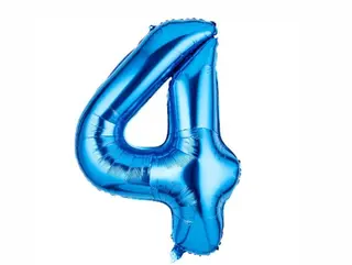 Helium Balloon Number Blue 4