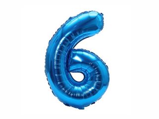 Helium Balloon Number Blue 6