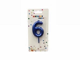Number Candle Blue - 6