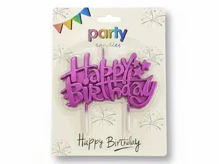 Happy Birthday სანთელი ვარდისფერი