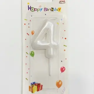 Number Candle White - 4