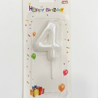 Number Candle White - 4