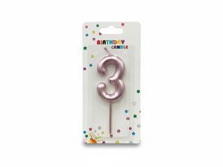 Number Candle Pink - 3
