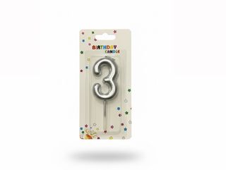 Number Candle Silver - 3
