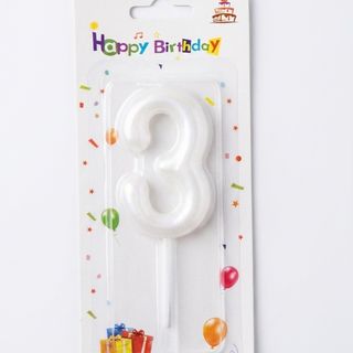 Number Candle White - 3