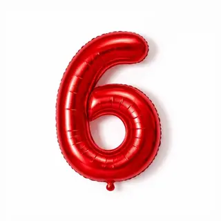 Helium Balloon Number Red -6.  (32inch)