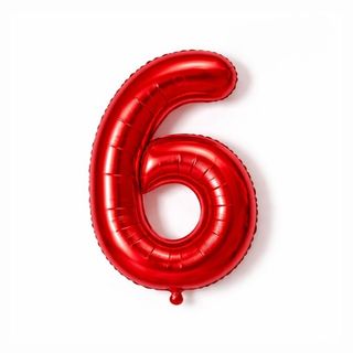 Helium Balloon Number Red -6.  (32inch)