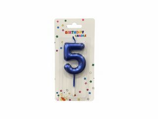 Number Candle Blue - 5