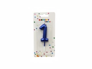 Number Candle Blue - 1