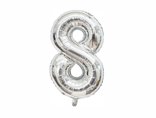 Helium Balloon Number Silver - 8