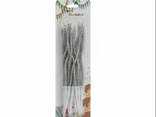 ვერცხლისფერი ბრჭყვიალა სანთელი