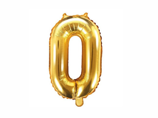 Helium Balloon Number Gold - 0.  (32inch)