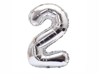 Helium Balloon Number Silver - 2 .