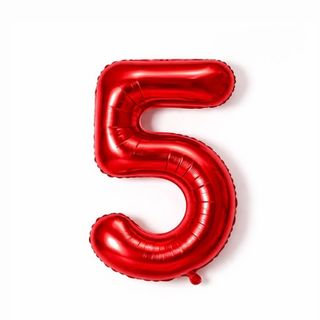 Helium Balloon Number Red -5.  (32inch)