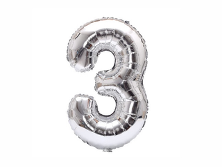 Helium Balloon Number Silver - 0.