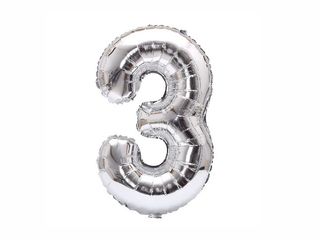 Helium Balloon Number Silver - 0.