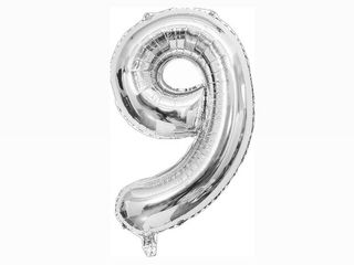 Helium Balloon Number Silver - 9