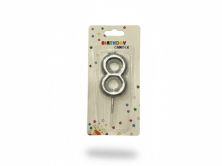 Number Candle Silver - 8