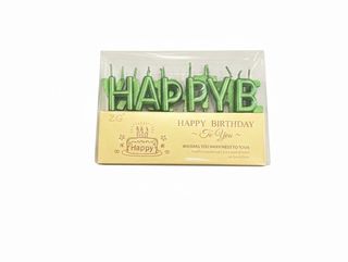 Happy Birthday სანთელი მწვანე (ასობგერები)