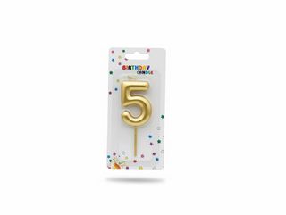 Number Candle Gold - 5