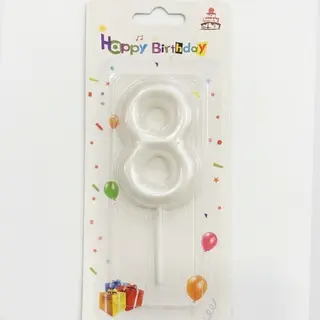 Number Candle White - 8