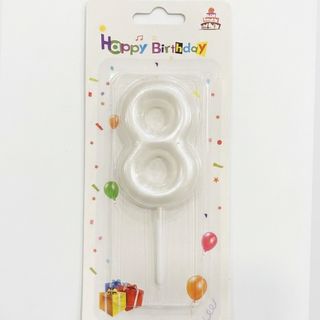 Number Candle White - 8