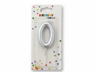 Number Candle Silver - 0