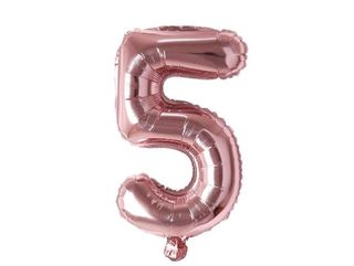Helium Balloon Number Rose Gold 5