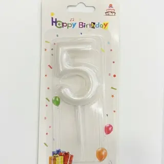 Number Candle White - 5