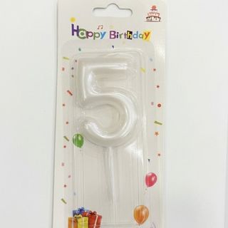 Number Candle White - 5