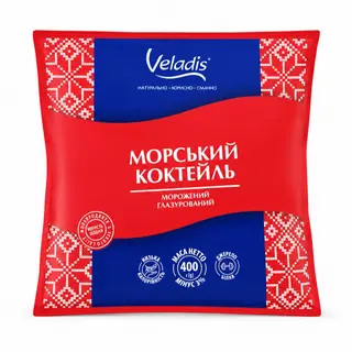 Veladis გაყინული ზღვის პროდუქტების მიქსი (გლაზირებული), 400 გ