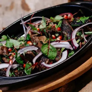ხბოს ღვიძლი ბადექონში/ veal liver in a fatty mesh