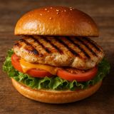 Grilled Chicken Burger with Fries