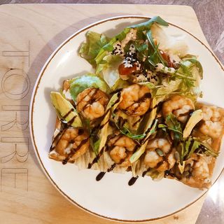 141 ვაფლები კრევეტებით და ნაღების ყველით