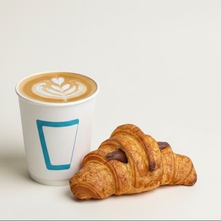 Cappuccino and chocolate croissant