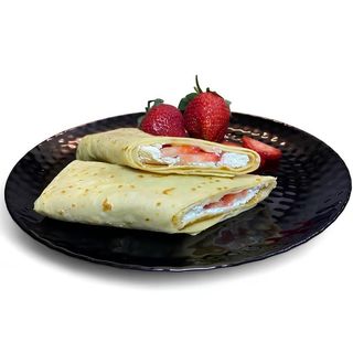Pancake with cottage cheese and strawberries