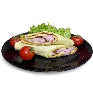 Pancake with ham and cheese