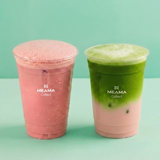 მარწყვის ცივი ლატე & ცივი მატჩა მარწყვით