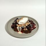 French toast with berries jam and ice cream